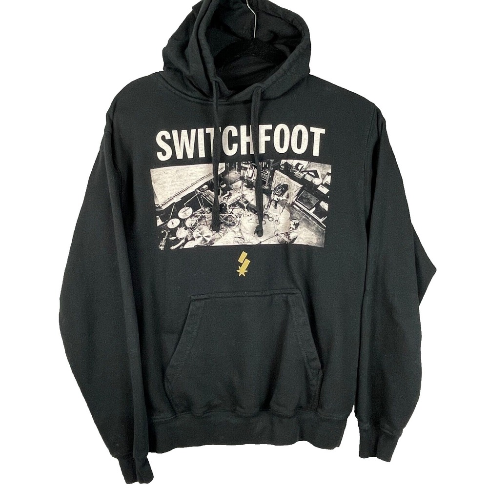 Vintage Switchfoot Band Y2K Hoodie Sweatshirt Unisex Size Small Black Rock Album